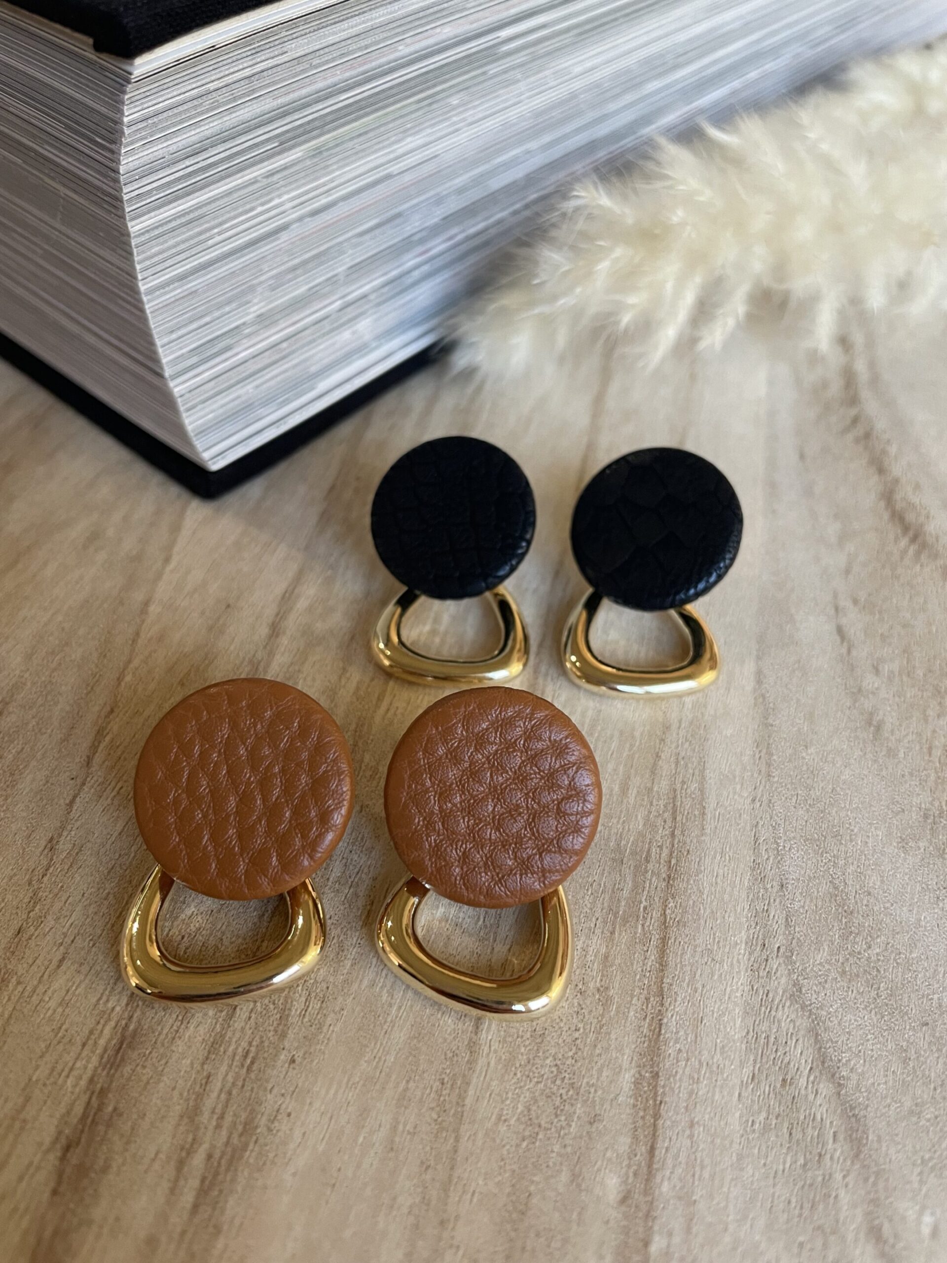 boucles d&rsquo;oreilles en acier inoxydable et simili