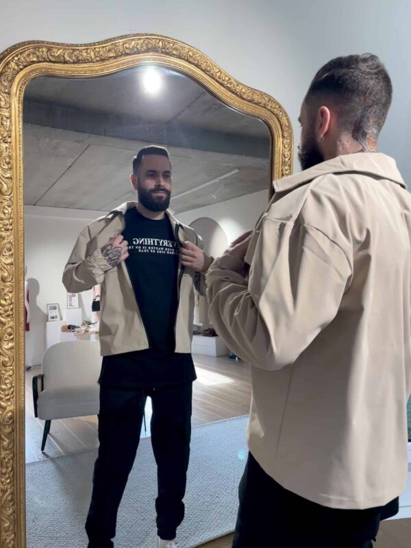 surchemise beige homme