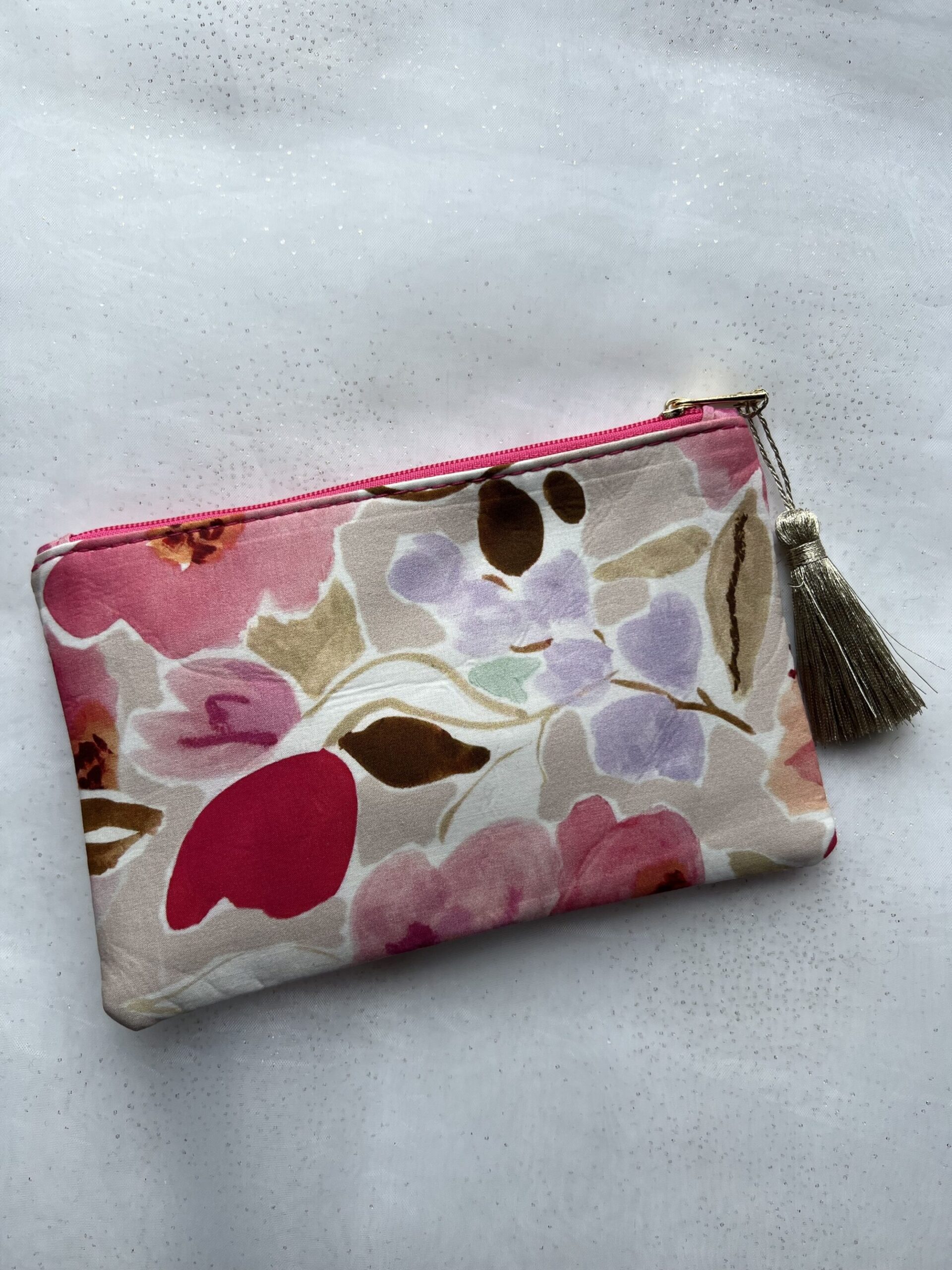 Petite pochette fleurie en coton