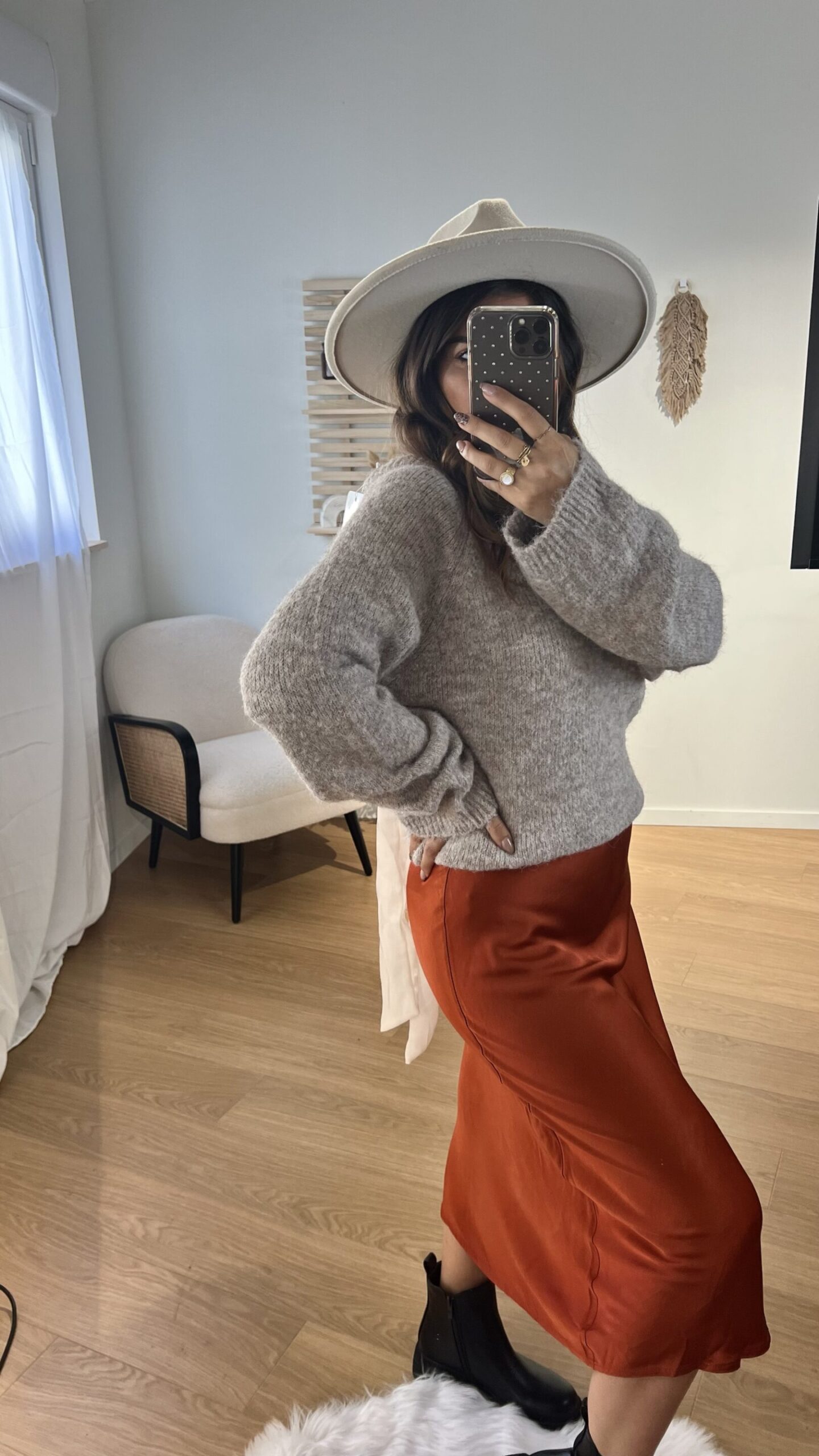 Pull tout doux nœud beige SERINE